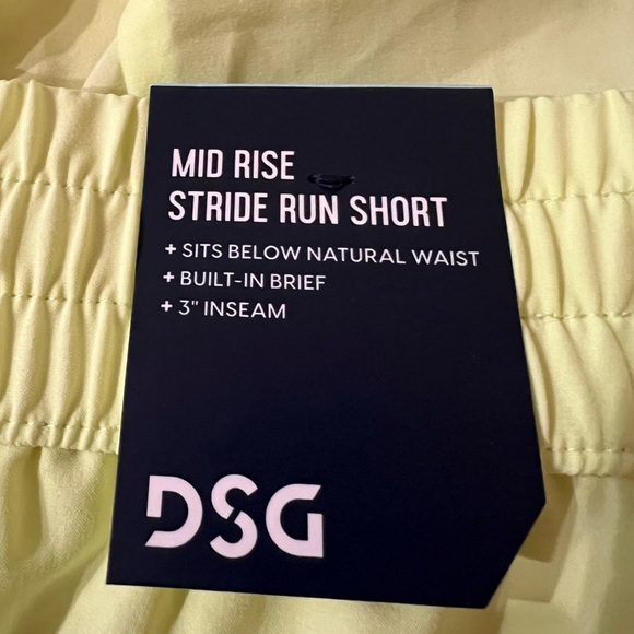 DSG Shorts Women's Mid Rise Stride Running Shorts 3" Size 2xl Lo Vis Yellow - Picture 4 of 5
